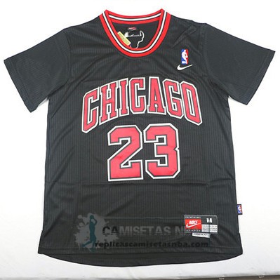 Camiseta Autentico Manga Corta Bulls Jordan Negro